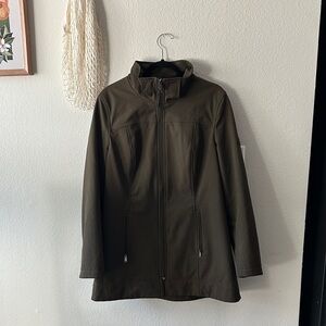 Water Repellant Green Zip-Up Jacket
